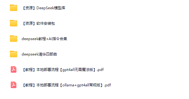 DeepSeek本地部署流程（R1模型库1.5B到70B、ollama+gpt4all+AnythingLLM安装包、指令合集）